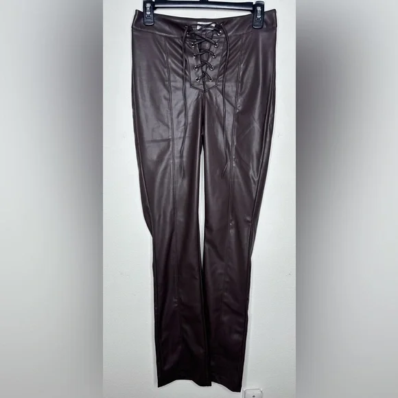 Rumored Straight Shooter  Lace-Up Pants in Black Coffee Size Small Pre-owned - Picture 6 of 12